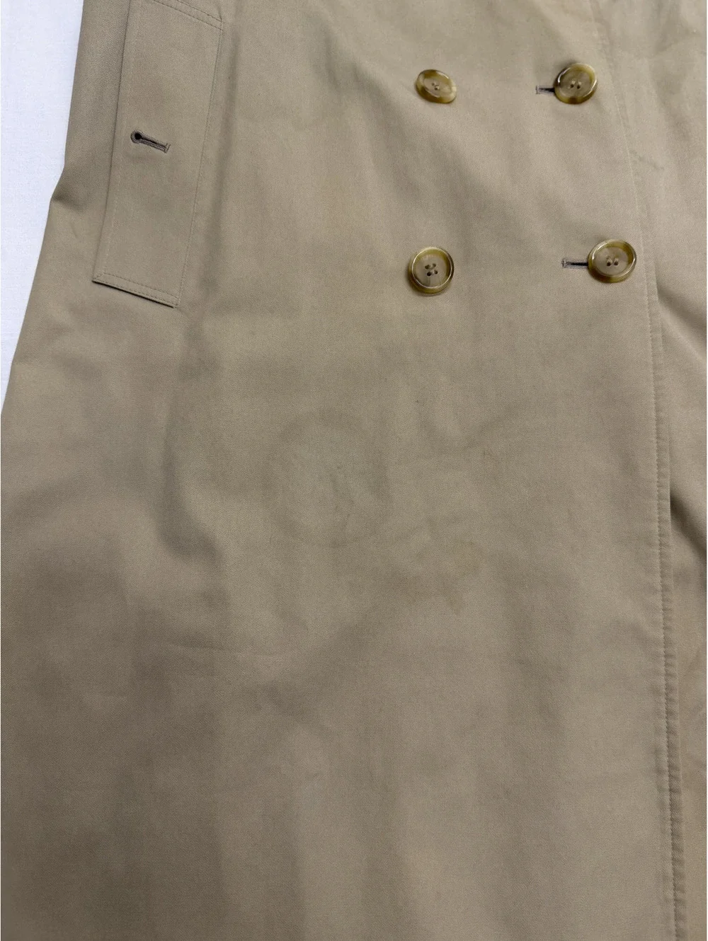 Burberry Classic Khaki Long Trench Coat with Double Breasted Buttons - Picture 6 of 16